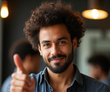 Barbero experto cabello rizado texturizado diversidad